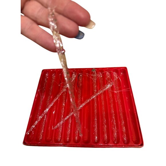 Clear Icicle Ornaments Set Of 40 In Boxes - Picture 5 of 5